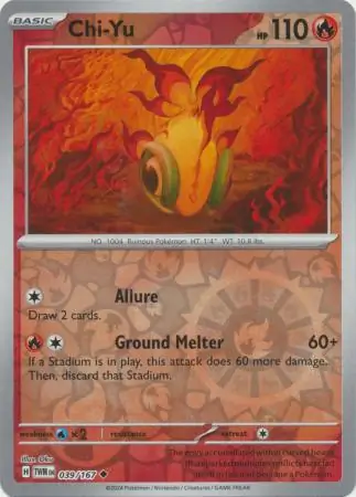 Chi-Yu Reverse Holo Pokemon card from Twilight Masquerade