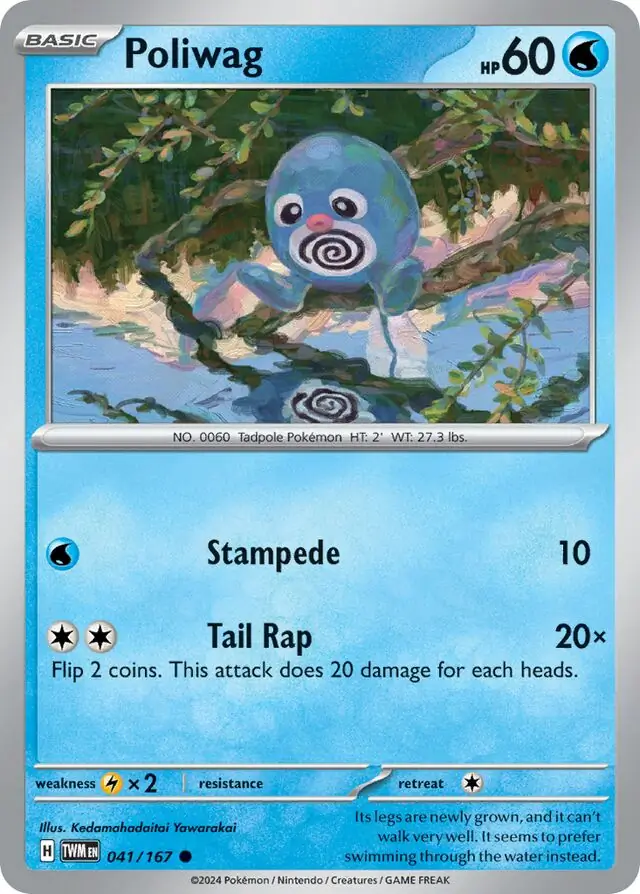 Poliwag Pokemon card from Twilight Masquerade