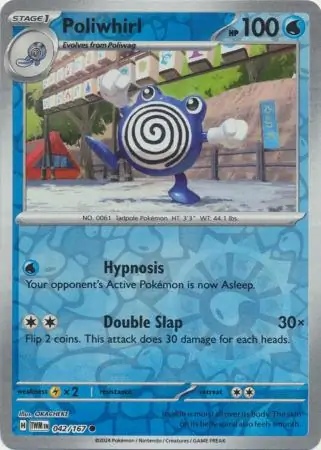 Poliwhirl Reverse Holo Pokemon card from Twilight Masquerade
