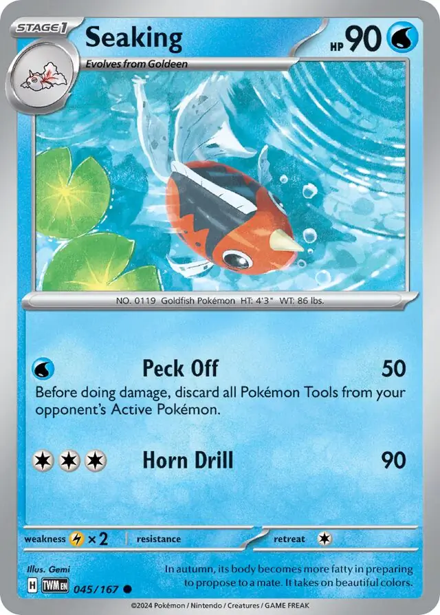 Seaking Pokemon card from Twilight Masquerade
