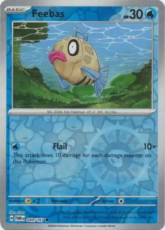 Feebas Reverse Holo Pokemon card from Twilight Masquerade