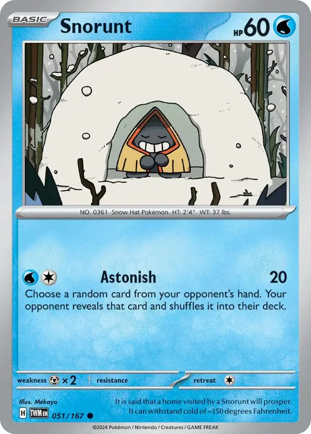 Snorunt Pokemon card from Twilight Masquerade