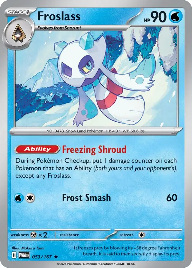 Froslass Pokemon card from Twilight Masquerade