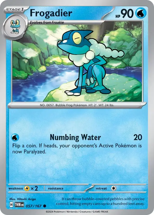 Frogadier Pokemon card from Twilight Masquerade