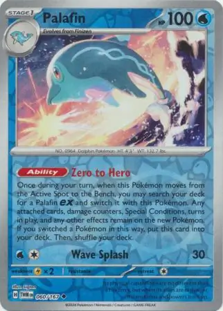 Palafin Reverse Holo Pokemon card from Twilight Masquerade