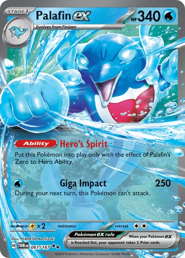 Palafin ex Pokemon card from Twilight Masquerade