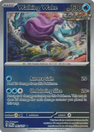 Walking Wake Reverse Holo Pokemon card from Twilight Masquerade