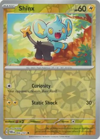Shinx Reverse Holo Pokemon card from Twilight Masquerade