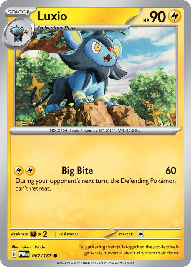 Luxio Pokemon card from Twilight Masquerade