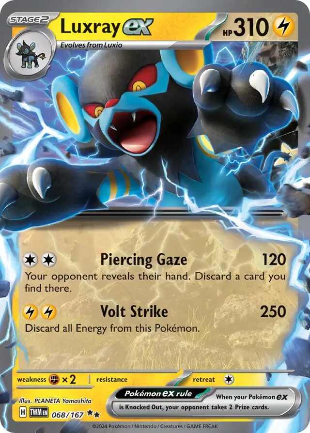 Luxray ex Pokemon card from Twilight Masquerade