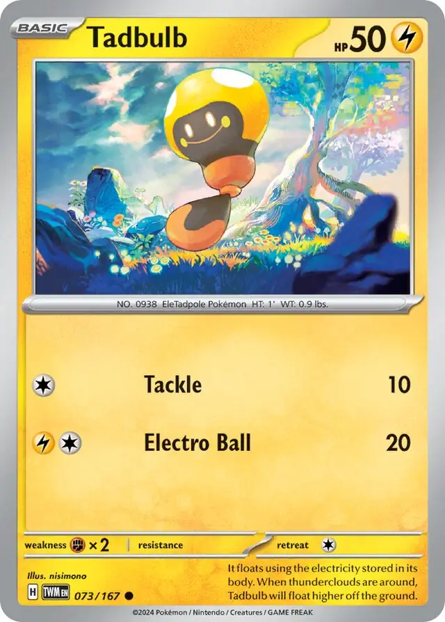 Tadbulb Pokemon card from Twilight Masquerade