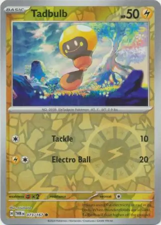 Tadbulb Reverse Holo Pokemon card from Twilight Masquerade