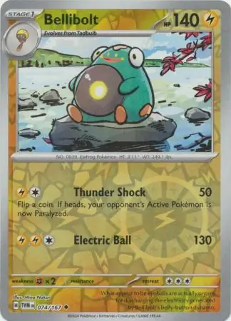 Bellibolt Reverse Holo Pokemon card from Twilight Masquerade