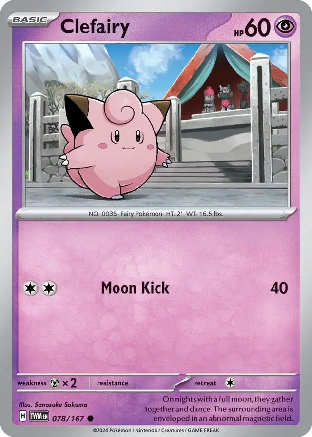 Clefairy Pokemon card from Twilight Masquerade