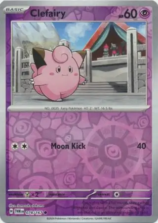 Clefairy Reverse Holo Pokemon card from Twilight Masquerade