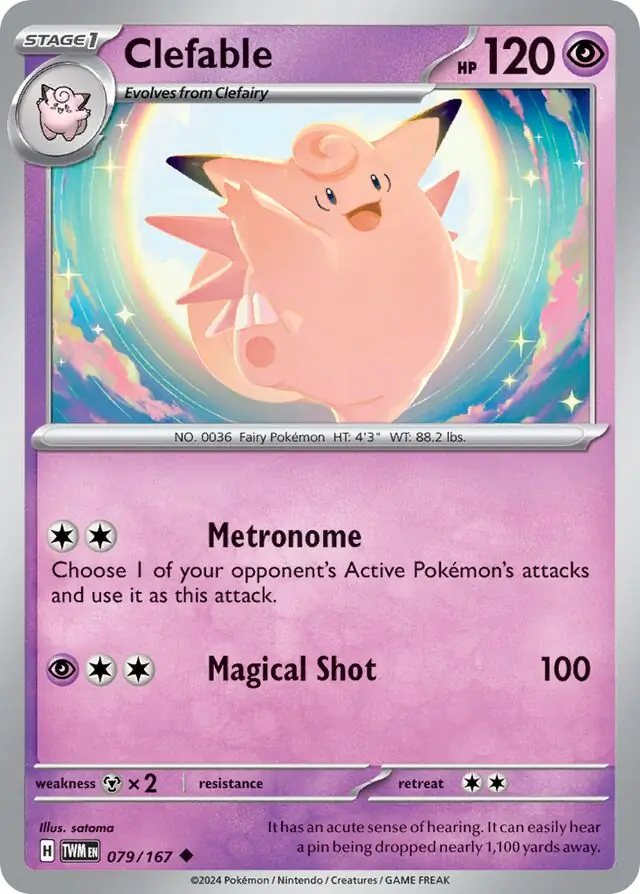 Clefable Pokemon card from Twilight Masquerade