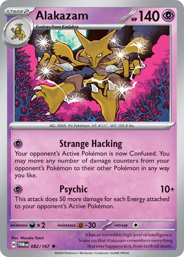 Alakazam Pokemon card from Twilight Masquerade