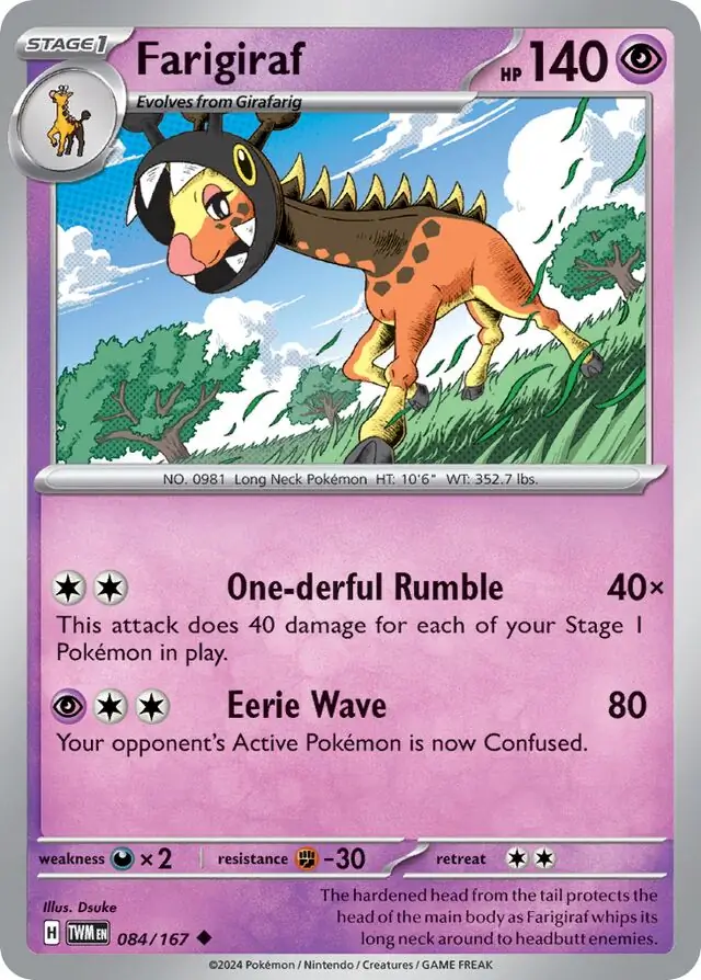 Farigiraf Pokemon card from Twilight Masquerade