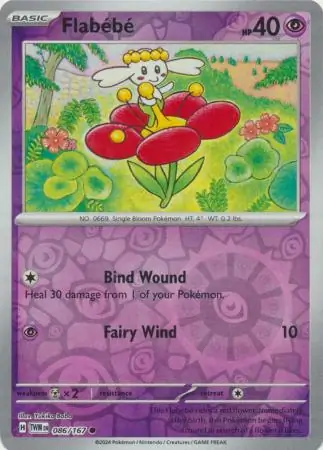 Flabebe Reverse Holo Pokemon card from Twilight Masquerade