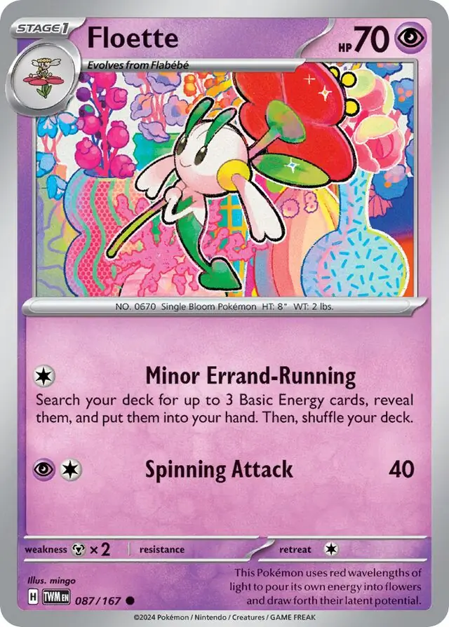 Floette Pokemon card from Twilight Masquerade
