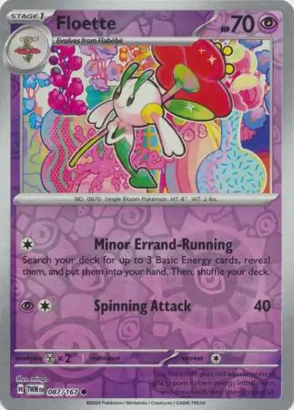 Floette Reverse Holo Pokemon card from Twilight Masquerade