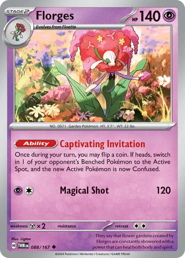 Florges Pokemon card from Twilight Masquerade