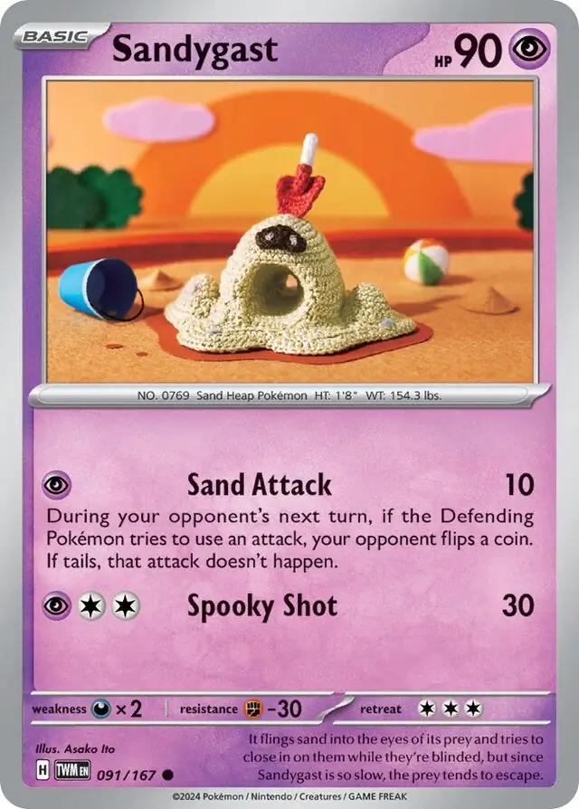 Sandygast Pokemon card from Twilight Masquerade