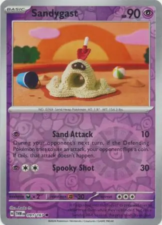 Sandygast Reverse Holo Pokemon card from Twilight Masquerade