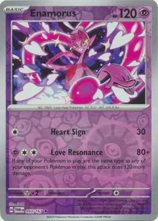 Enamorus Reverse Holo Pokemon card from Twilight Masquerade