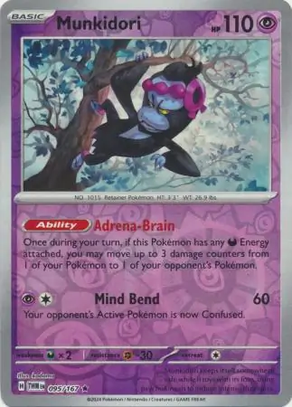 Munkidori Reverse Holo Pokemon card from Twilight Masquerade