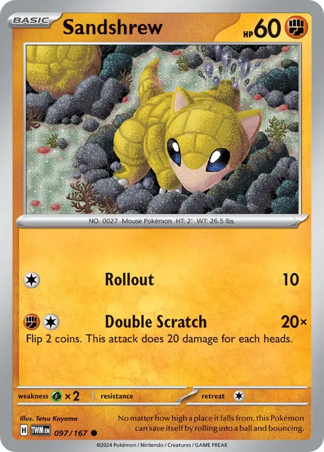 Sandshrew Pokemon card from Twilight Masquerade