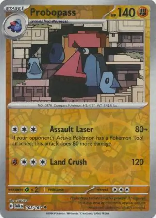Probopass Reverse Holo Pokemon card from Twilight Masquerade