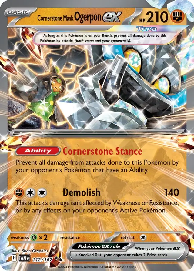 Cornerstone Mask Ogerpon ex Pokemon card from Twilight Masquerade