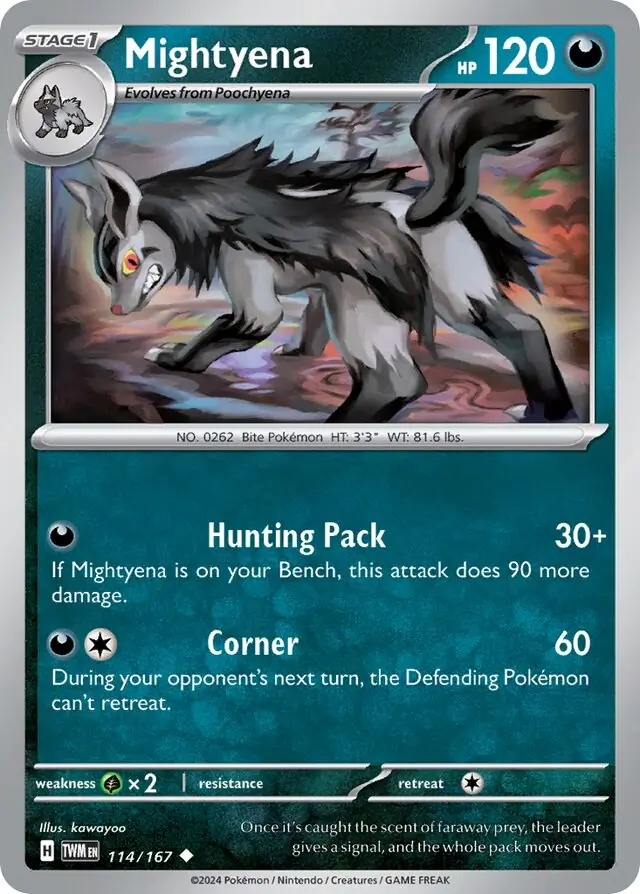 Mightyena Pokemon card from Twilight Masquerade