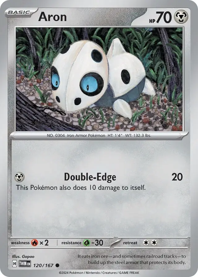 Aron Pokemon card from Twilight Masquerade