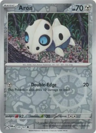 Aron Reverse Holo Pokemon card from Twilight Masquerade