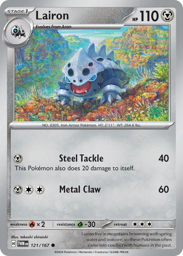 Lairon Pokemon card from Twilight Masquerade