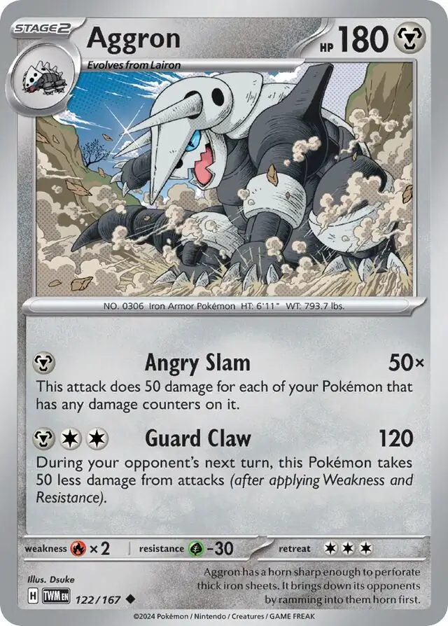 Aggron Pokemon card from Twilight Masquerade