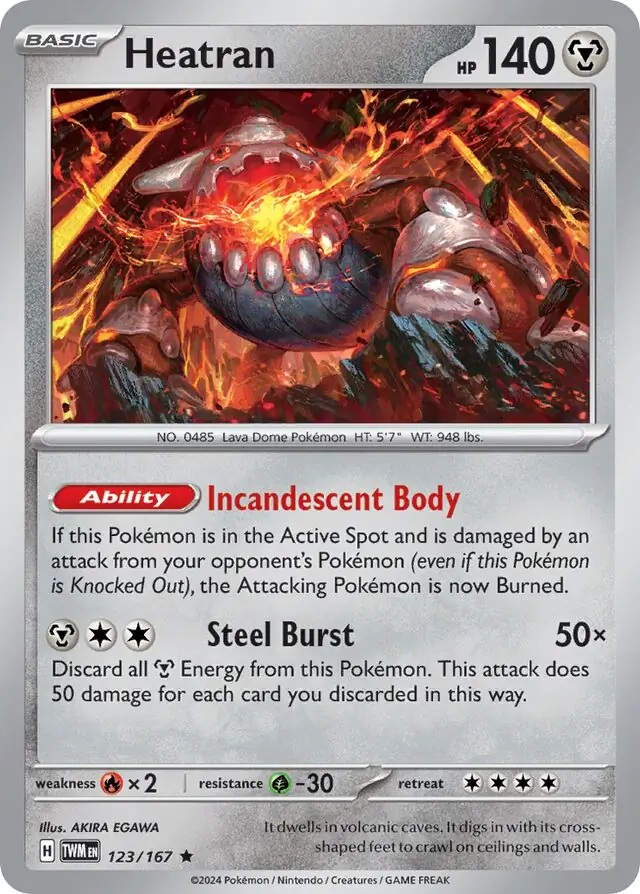 Heatran Pokemon card from Twilight Masquerade