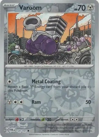 Varoom Reverse Holo Pokemon card from Twilight Masquerade