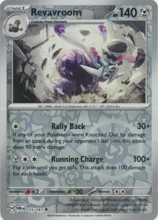Revavroom Reverse Holo Pokemon card from Twilight Masquerade