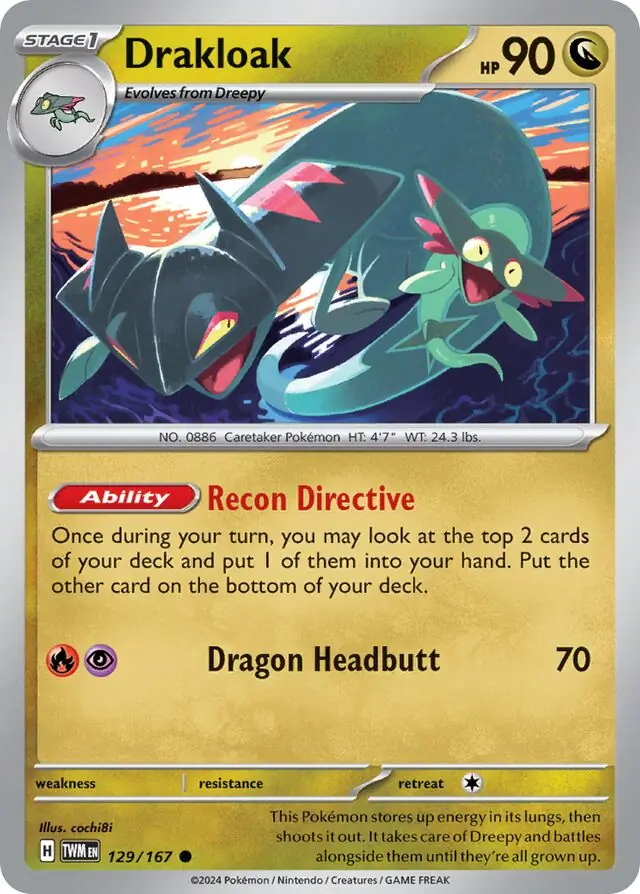 Drakloak Pokemon card from Twilight Masquerade