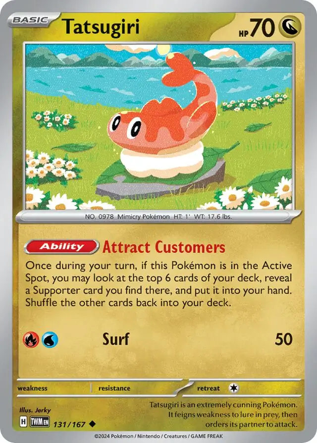 Tatsugiri Pokemon card from Twilight Masquerade