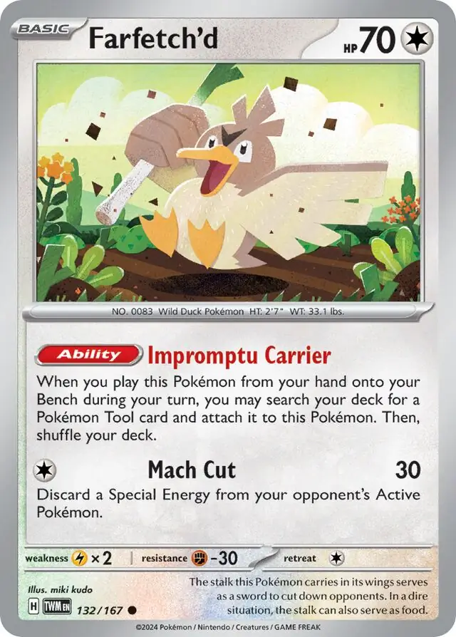 Farfetch'd Pokemon card from Twilight Masquerade