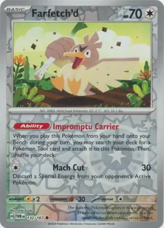 Farfetch'd Reverse Holo Pokemon card from Twilight Masquerade
