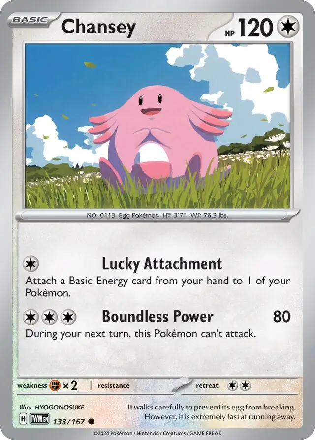 Chansey Pokemon card from Twilight Masquerade