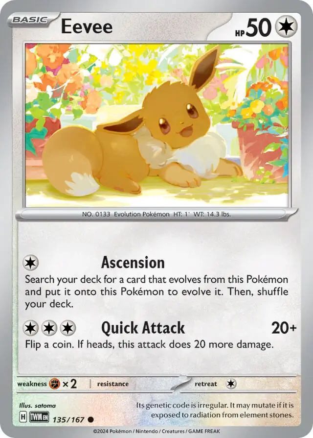 Eevee Pokemon card from Twilight Masquerade