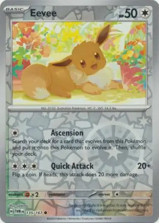 Eevee Reverse Holo Pokemon card from Twilight Masquerade