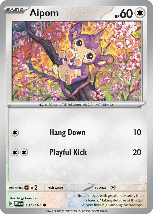 Aipom Pokemon card from Twilight Masquerade