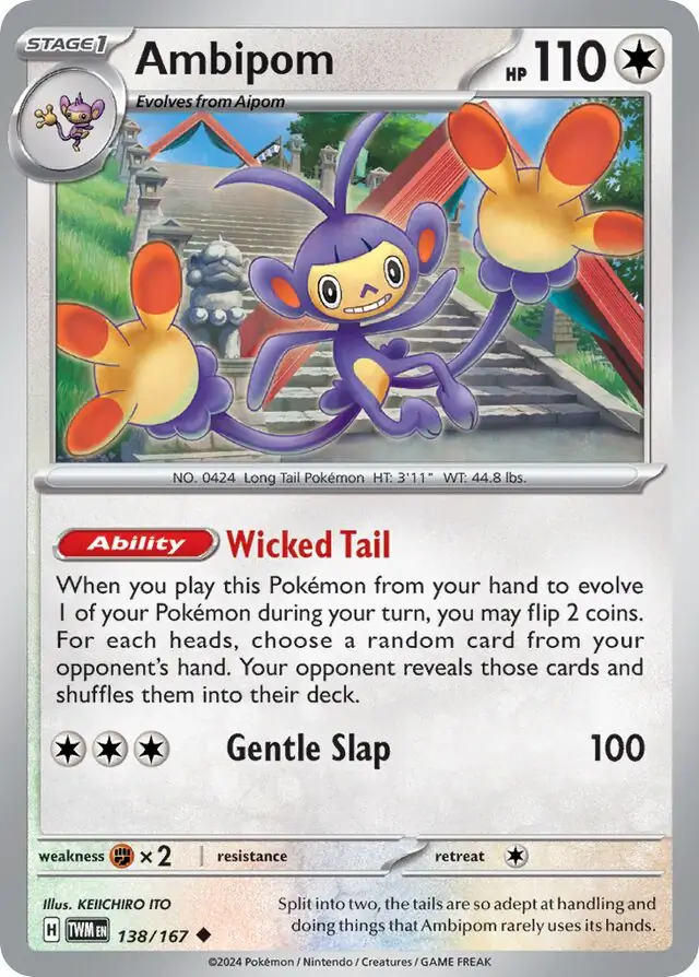 Ambipom Pokemon card from Twilight Masquerade